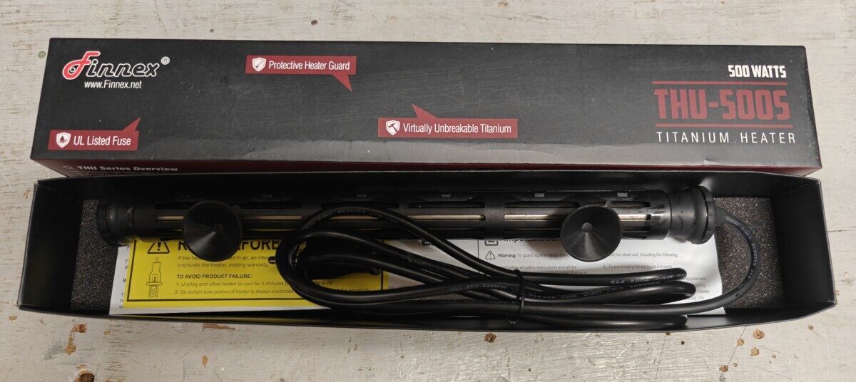 Finnex Titanium Aquarium Heater THU Series, Premium Nickel Coil, Heater Guard, 500 Watts